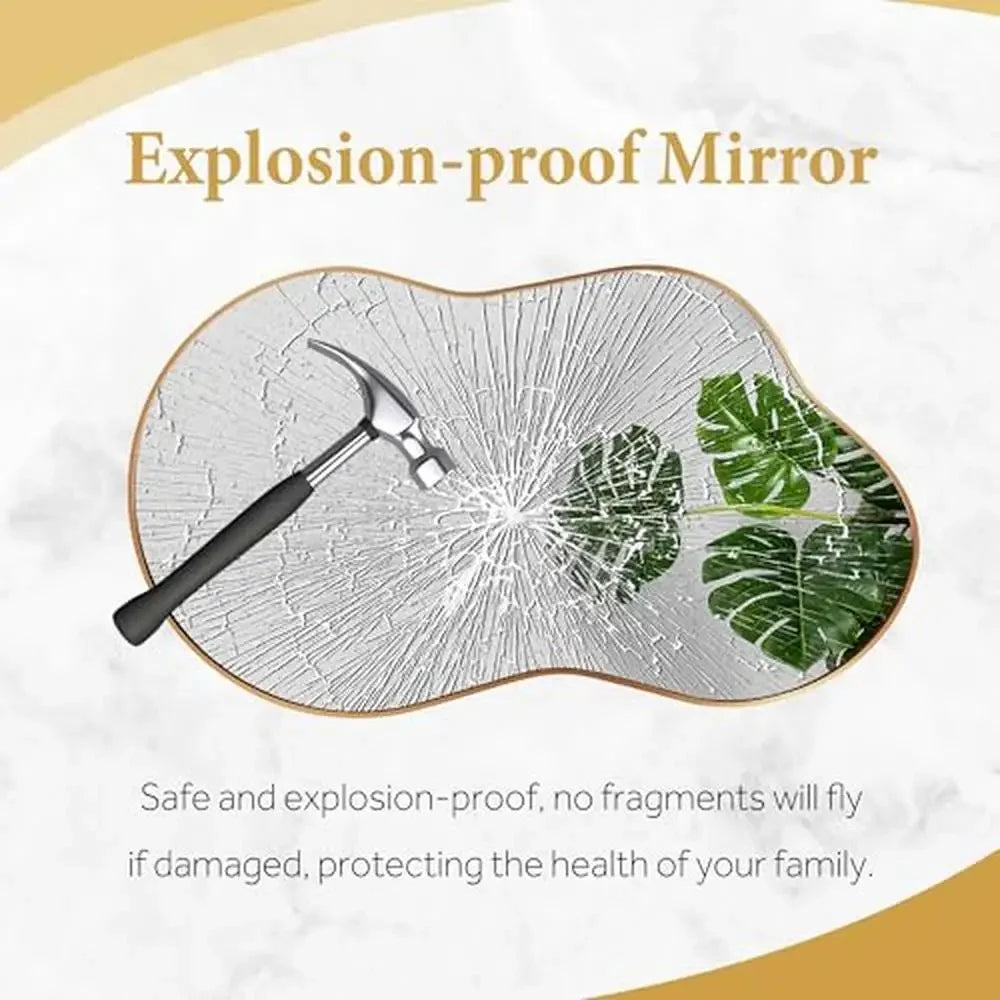 20"x36" Asymmetrical Wall Mirror Gold Frame