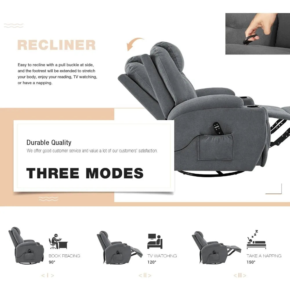 Recliner Chair with Massage Ergonomic Lounge Chair