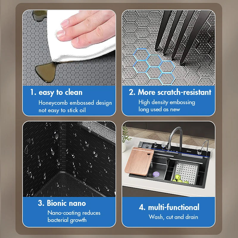 Large Single Slot Integrated Digital Display Faucet Set