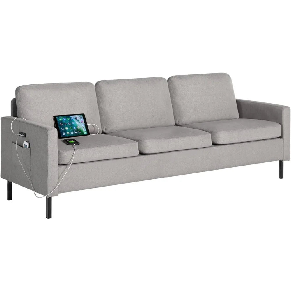 Fabric Loveseat Sofa with 2 USB