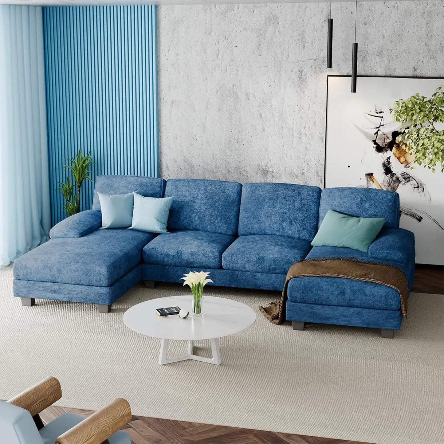Convertible Sofa , 4 Seat Sofa Set for Living Room U-Shaped