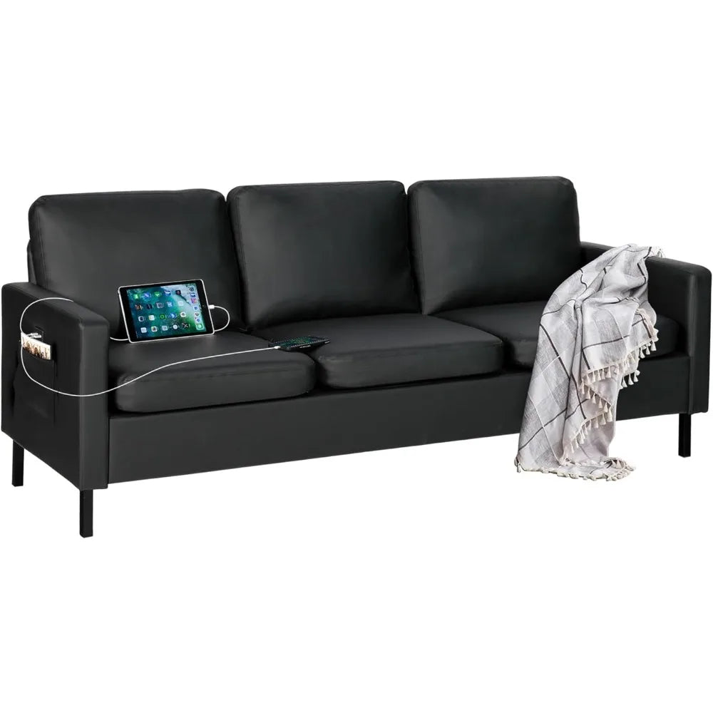 Fabric Loveseat Sofa with 2 USB