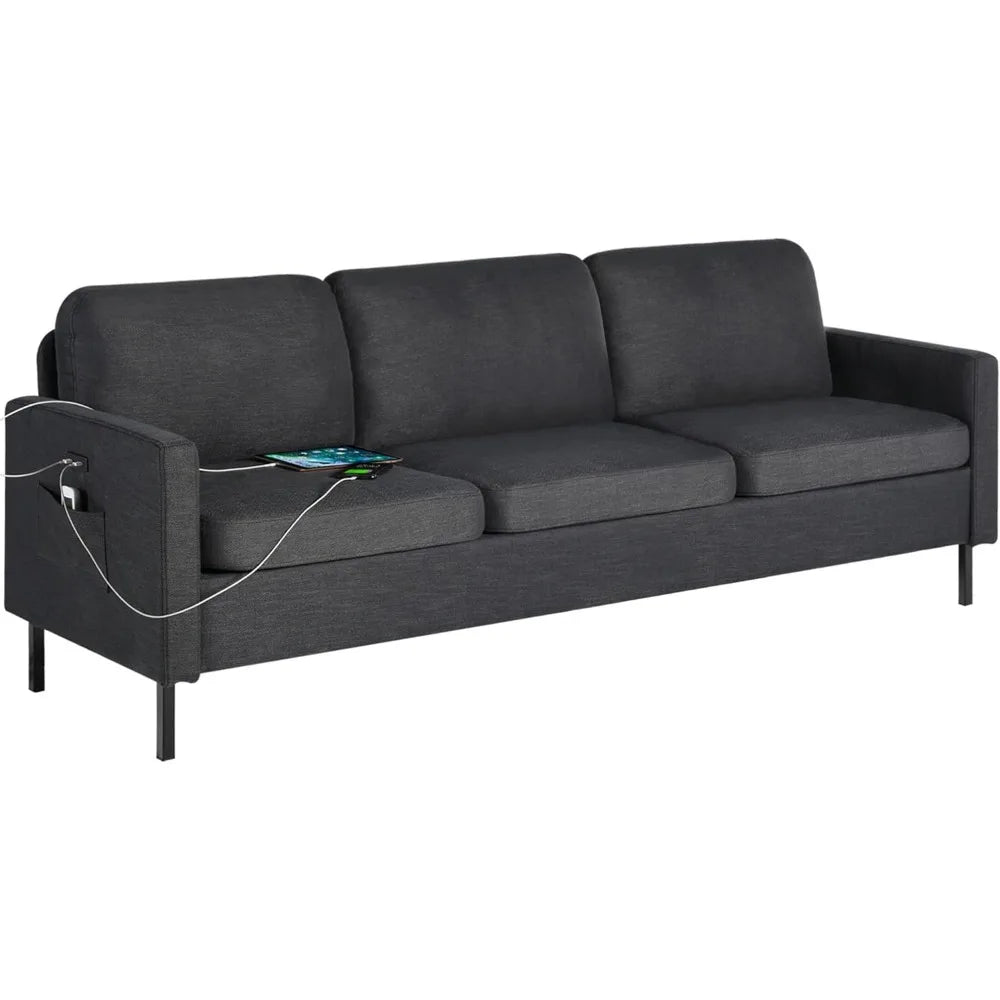 Fabric Loveseat Sofa with 2 USB