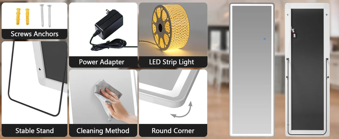 64"x21" Full Length Mirror Standing Hanging or Wall-Mounted