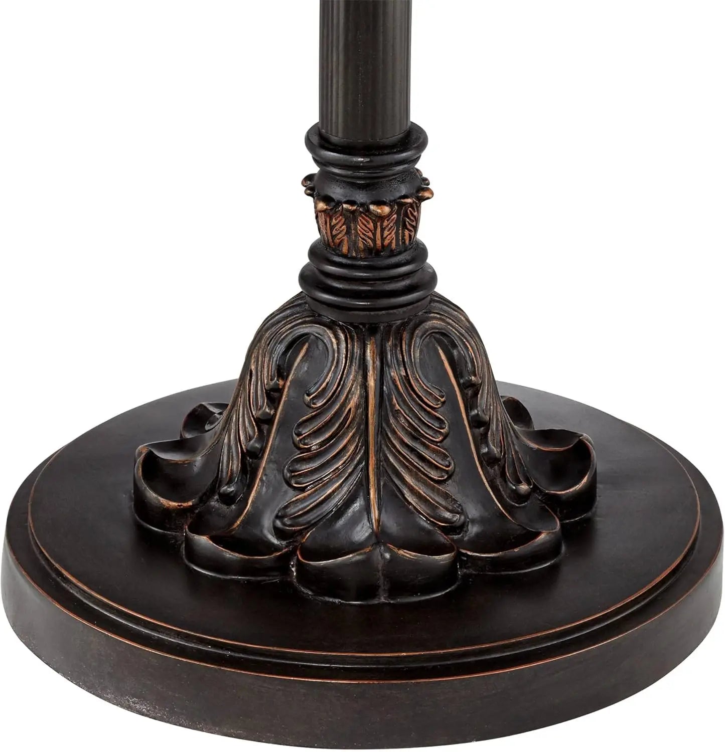 Tall Antique Bronze Alabaster Traditional Torchiere Floor Lamp