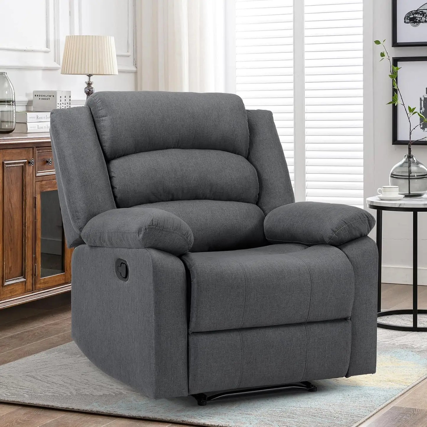 Gray Manual Reclining Chairs for Adults, Living Room Single
