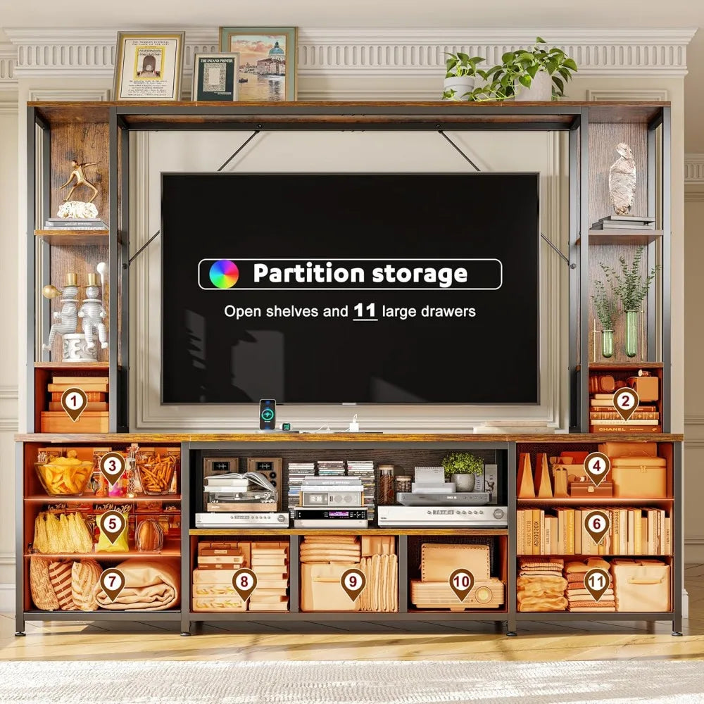 65" TV Stands Entertainment Center Wall Unit
