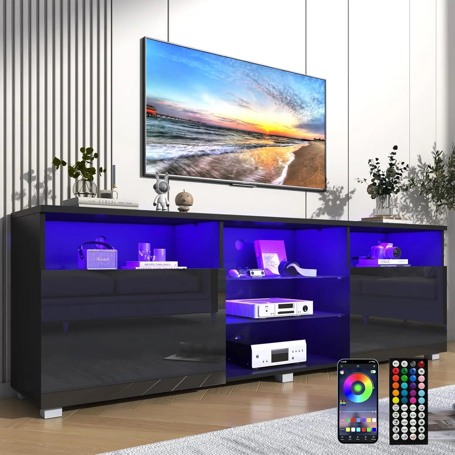 75/80 inch TV High Glossy TV Entertainment Center