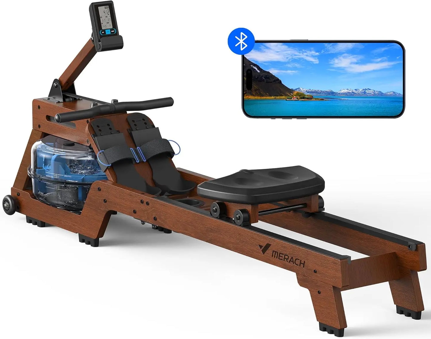 Solid Wood Row Machine with LCD Digital Monitor
