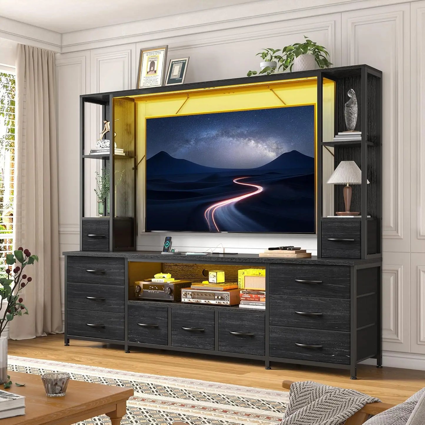 65" TV Stands Entertainment Center Wall Unit