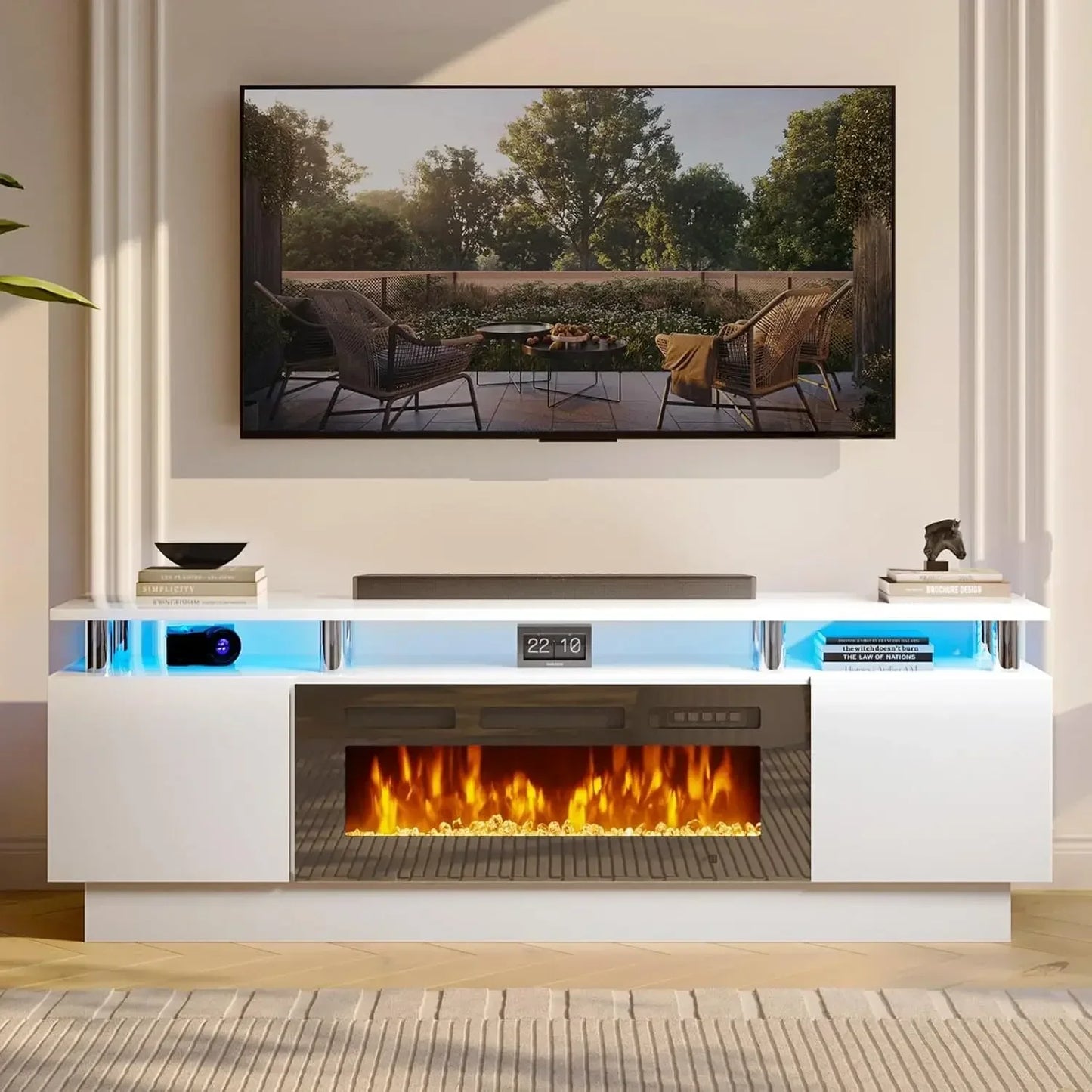 70" Fireplace TV Console Cabinet
