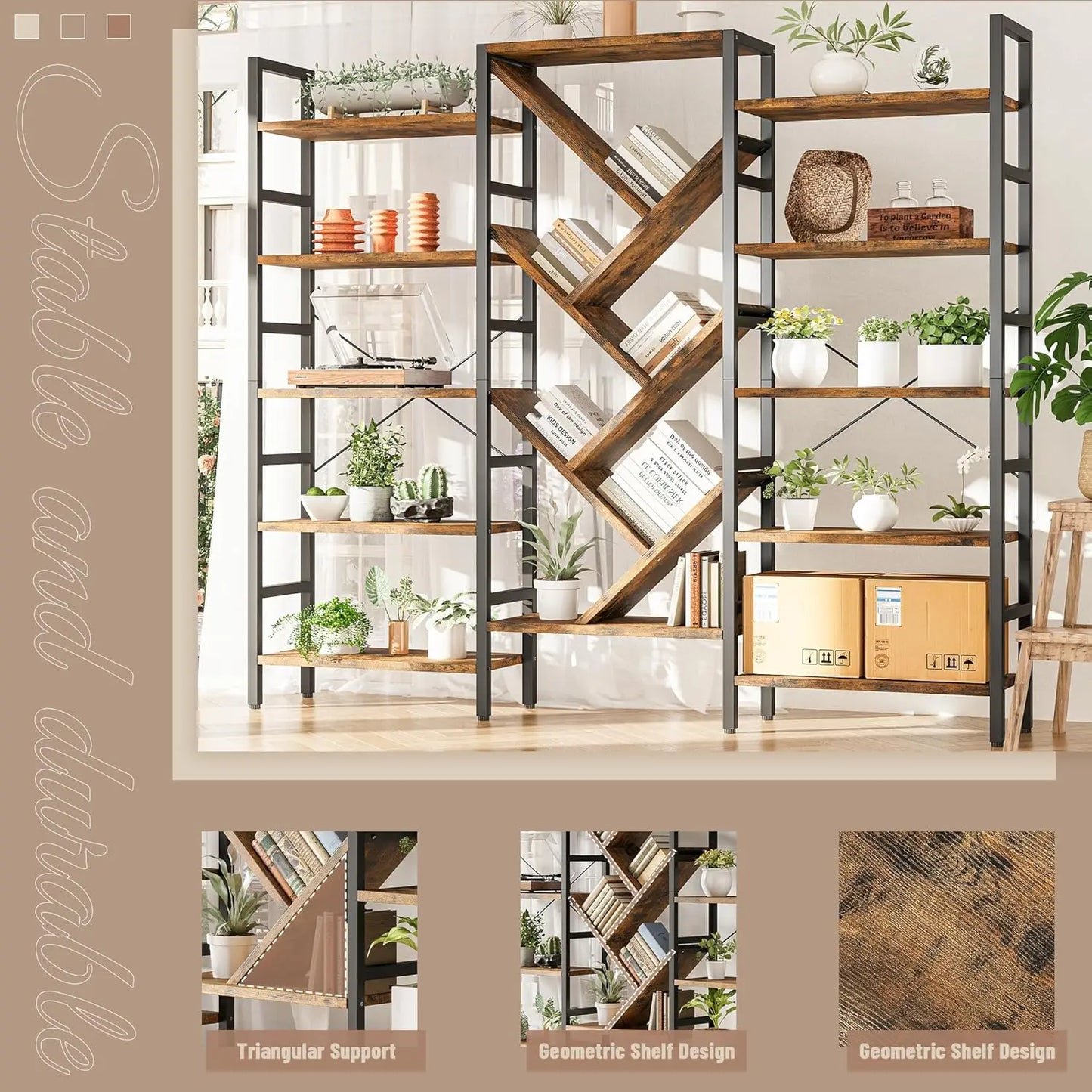 Tree Bookshelf Metal Frame Tall Bookshelf Furniture