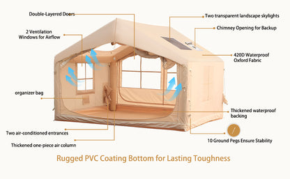 Inflatable Tent for Camping - 6-8 Person Ultra-Quick Setup