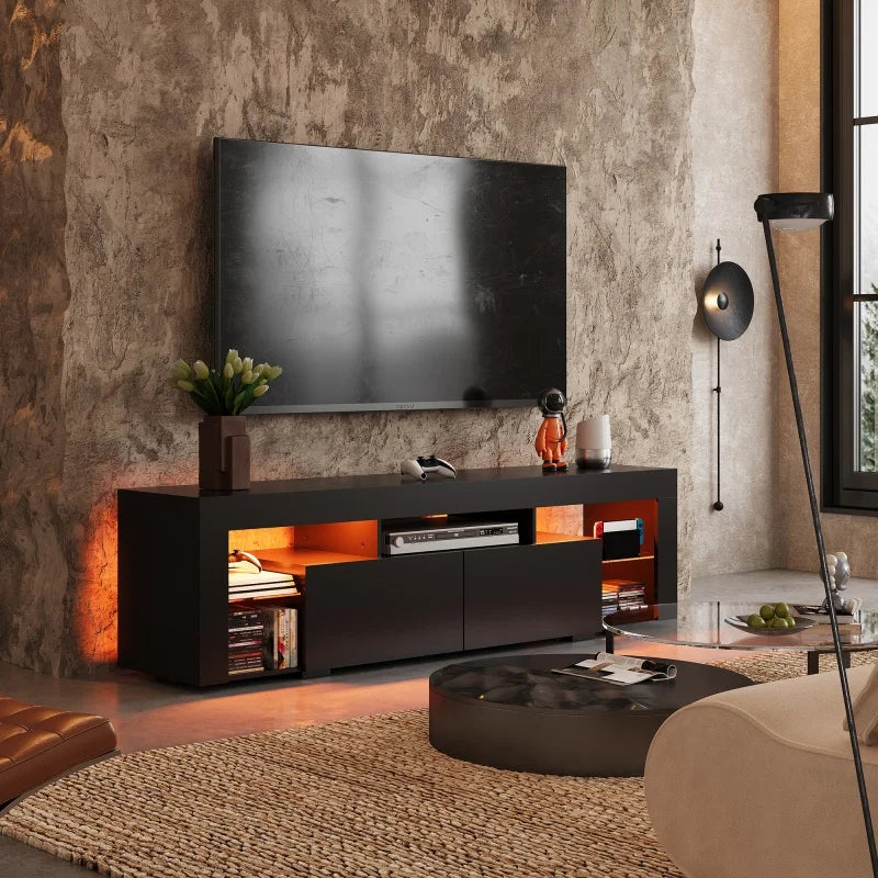 Entertainment Center with LED Lights TV Stand for 60 to 70 Inch.
