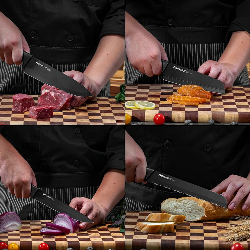 15PCS/ Aster-cook Knife Set with Sharpener Block