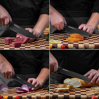 15PCS/ Aster-cook Knife Set with Sharpener Block