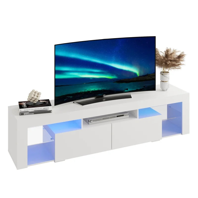 Entertainment Center with LED Lights TV Stand for 60 to 70 Inch.