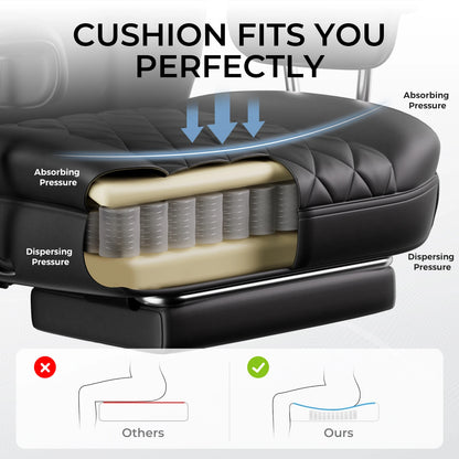 Big and Tall Spring Lumbar Support, Ergonomic Office Chair