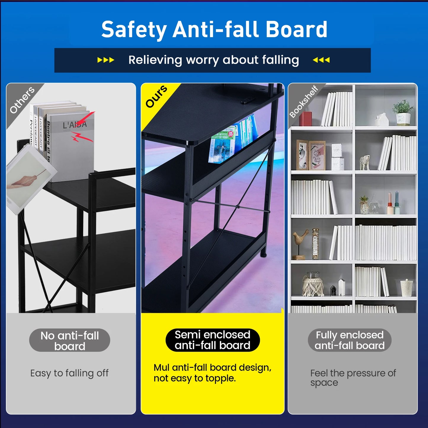 Carbon Fiber Computer Desk with Monitor Arm, Gaming Desk