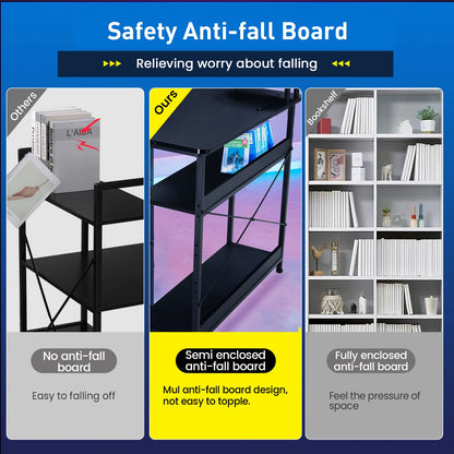 Carbon Fiber Computer Desk with Monitor Arm, Gaming Desk