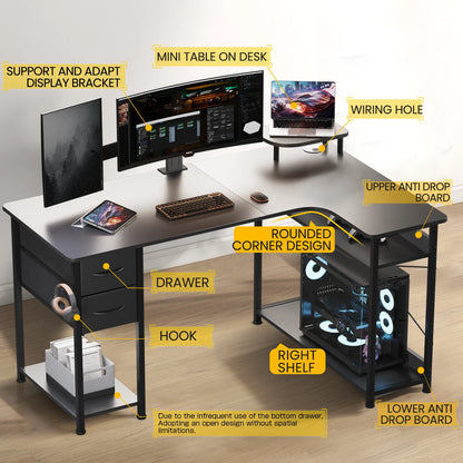 Carbon Fiber Computer Desk with Monitor Arm, Gaming Desk