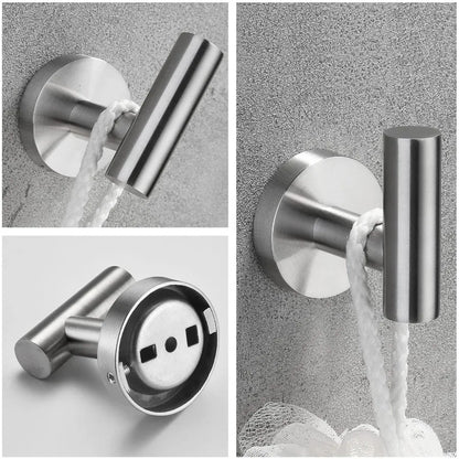 3Piece Bathroom Hardware Set with Toilet Paper Holder Towel Ring Adjustable Towel Bar