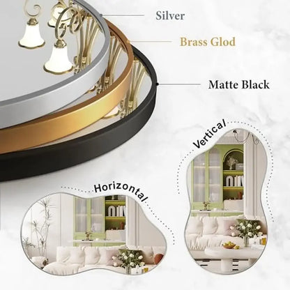 20"x36" Asymmetrical Wall Mirror Gold Frame