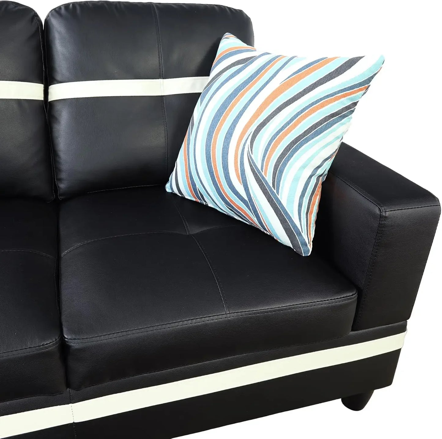 Faux Leather Sectional Sofa for Living Room Furniture Set