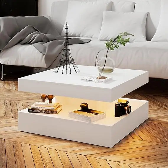 Contemporary 2-Tier Square Center Table,