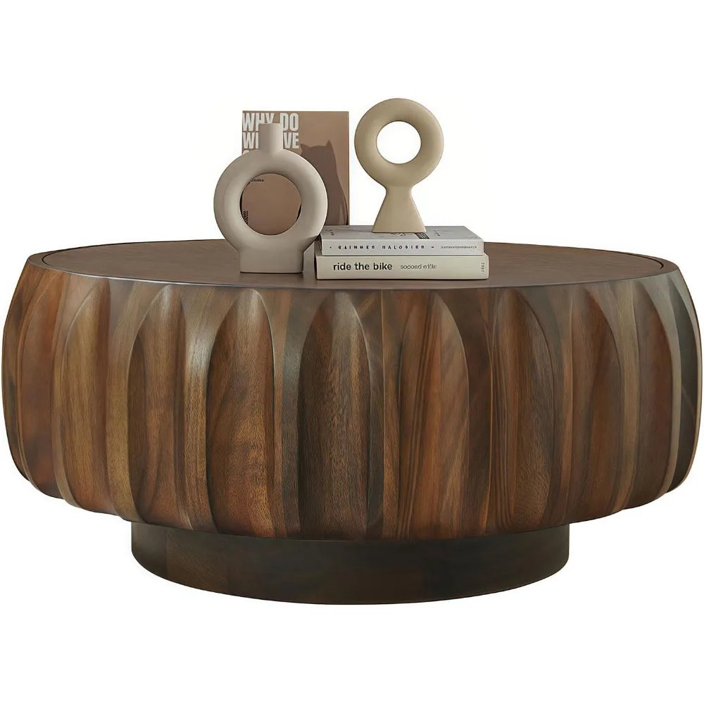 31.5''  Contemporary Wood Round Coffee Table
