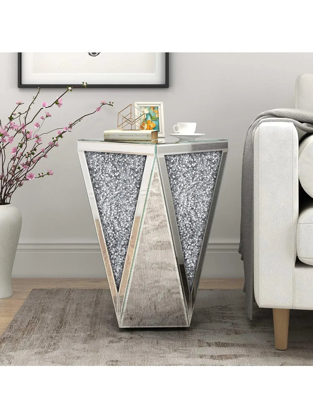Glass Decorative Side Table for Living Room