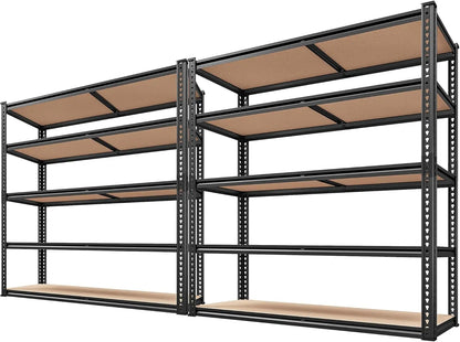 72''H / 5 Tier Metal Shelves Garage Shelves Adjustable