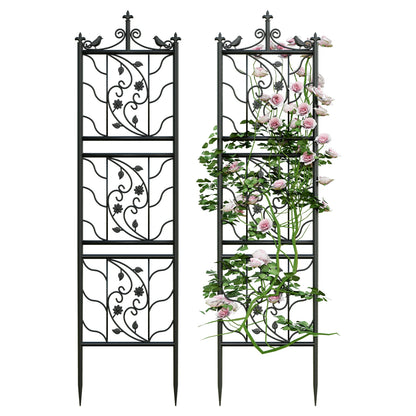71 inch Tall Metal Fence Black Lattice Panel Yard Corner Décor