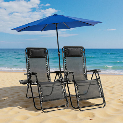 2 Portable Recliner Camping Patio Outdoor Garden Lounge Chair.