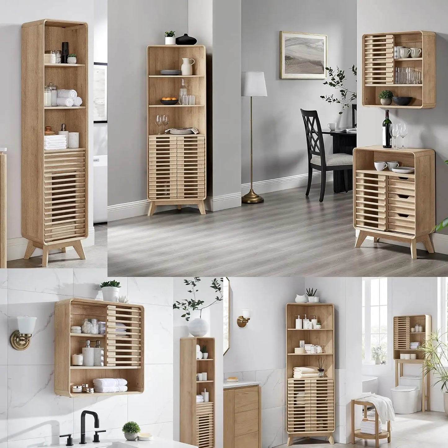 Small Bathroom Storage Cabinet w/3 Smooth Sliding Drawers