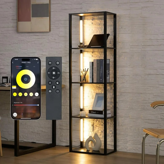 LED Display Shelf with Dimmable Lights