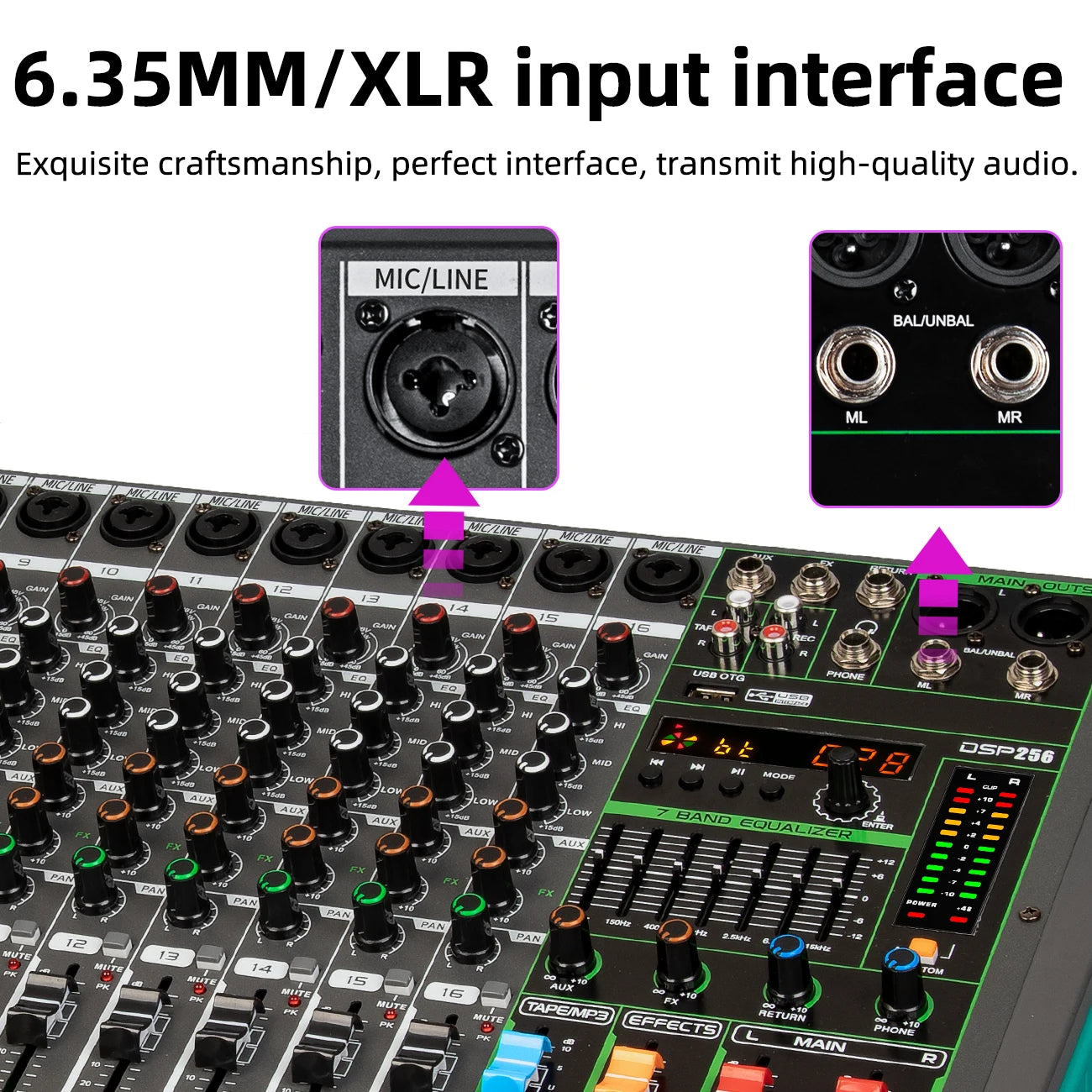 6/8/12/16 Channels Audio Sound Mixer