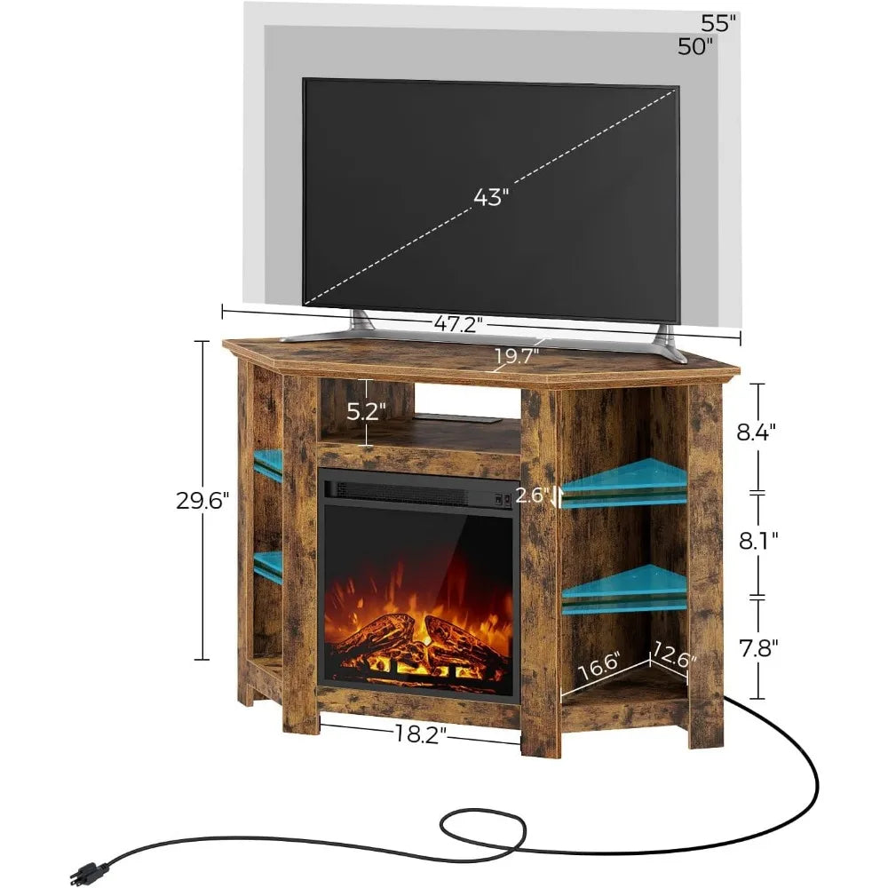 47 Inch TV Stand with Fireplace