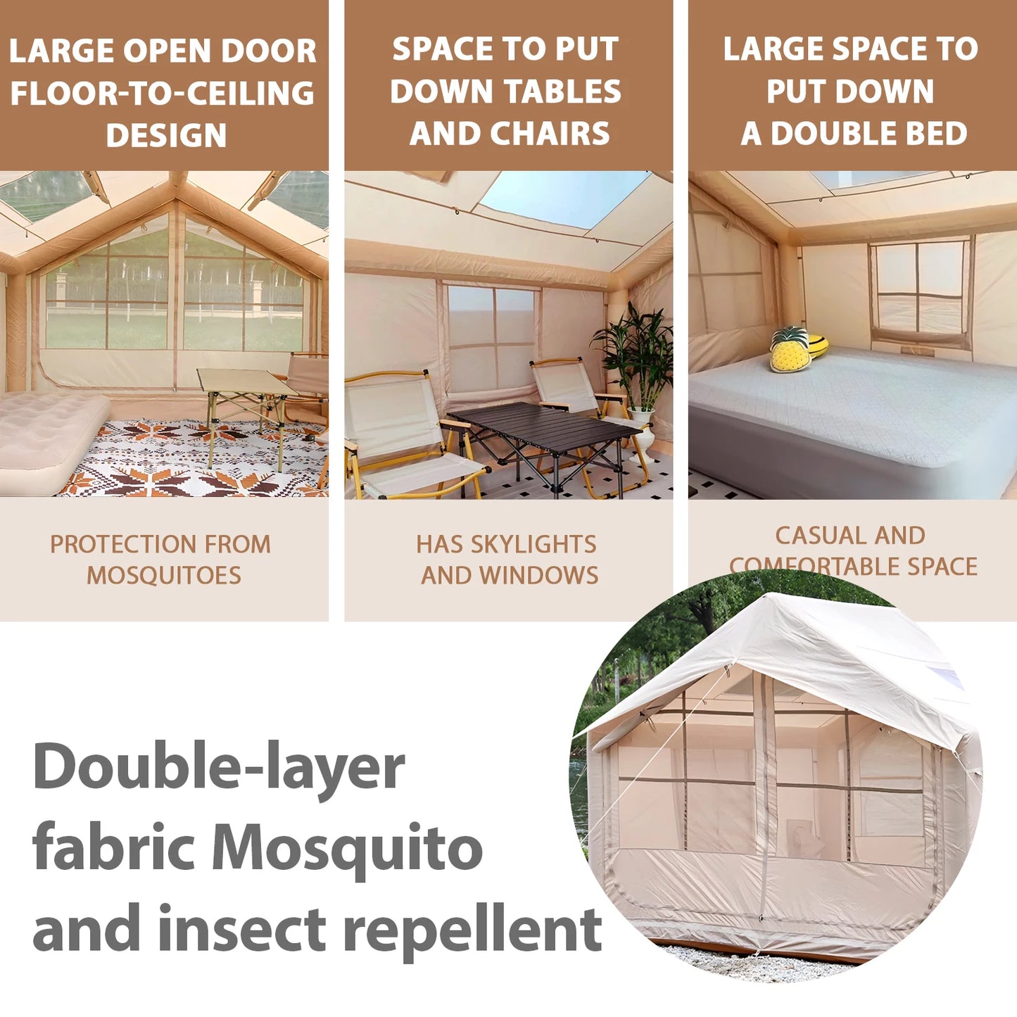 Inflatable Tent for Camping - 6-8 Person Ultra-Quick Setup