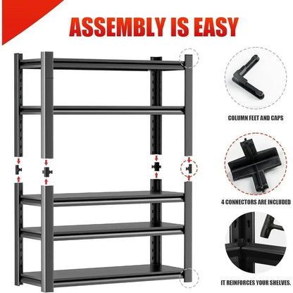 5-Tier Heavy Duty Adjustable Utility Shelves