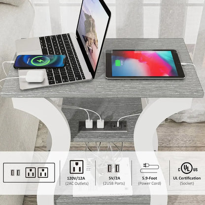 Set of 2 with Charging Station, Side Table
