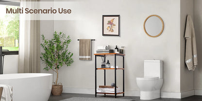 JHK 2/3-Tier End Table Side Tables with Adjustable Feet Small Nightstand Steel Frame Space-Saving for Bedroom Living Room Office