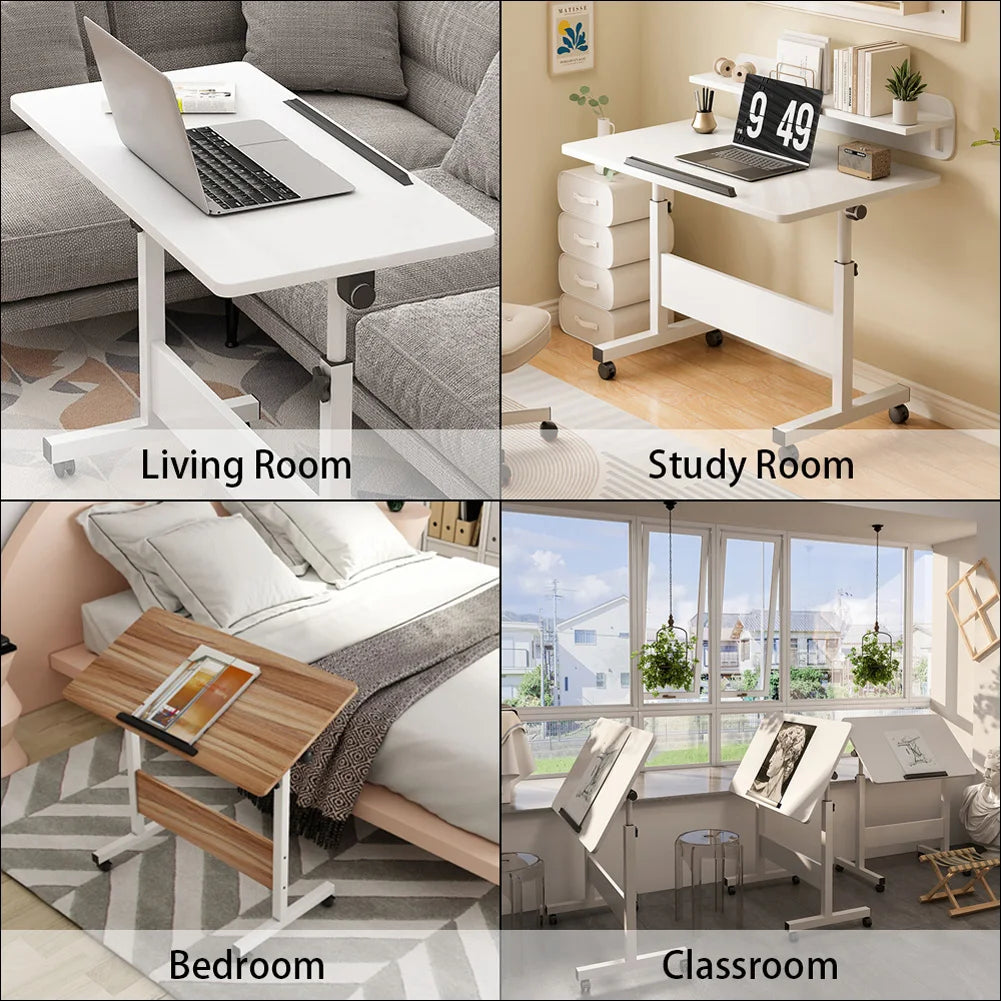 Mobile Stand Up Desk With Wheels, Home Office Computer Workstation