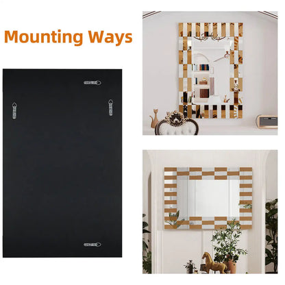 Horizontal/Vertical Hanging Sunburst Silver Tawny Beveled Glass for Home