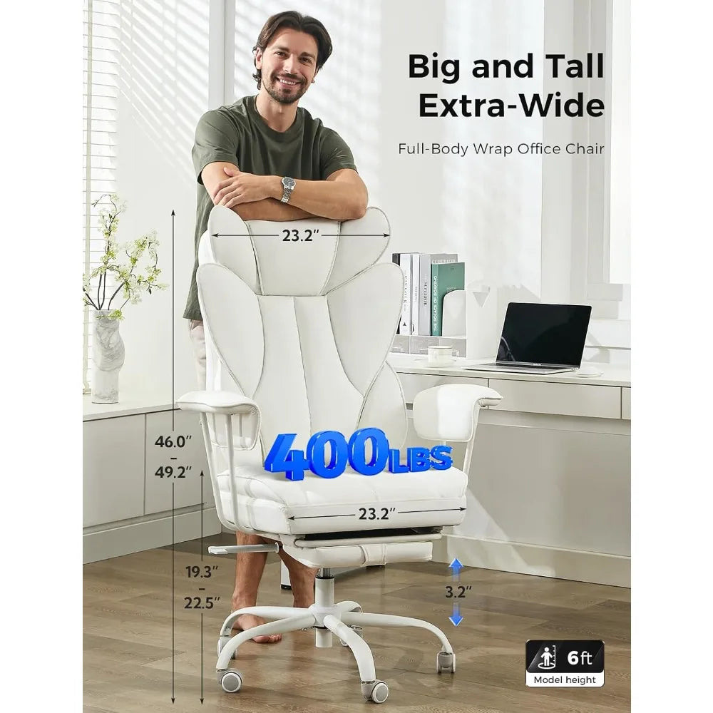 Wide Ergonomic Executive with Footrest,High Back Lumbar Support