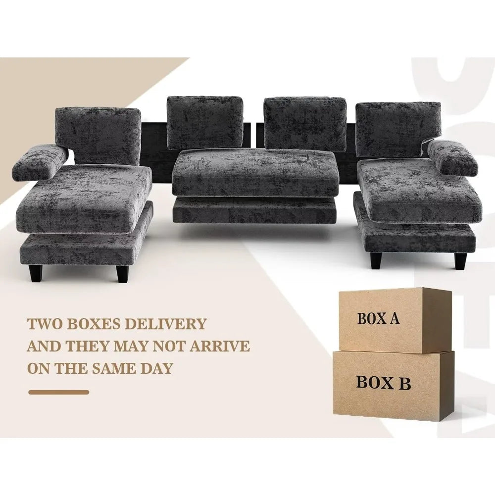 U Shaped Sectional Couches for Living Room