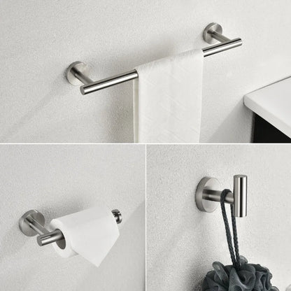 3Piece Bathroom Hardware Set with Toilet Paper Holder Towel Ring Adjustable Towel Bar