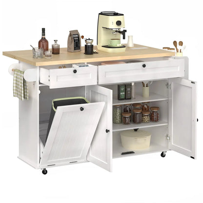 60" Mobile Kitchen Islands Rolling Trolleys Kitchen Island