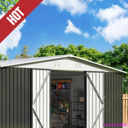 12x14 FT Outdoor Storage, Garden Shed with Updated Frame Structure.
