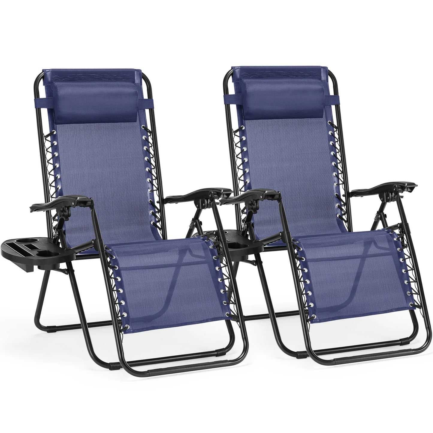 2 Portable Recliner Camping Patio Outdoor Garden Lounge Chair.